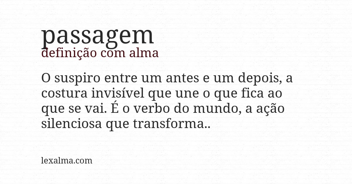 Definição com alma de passagem