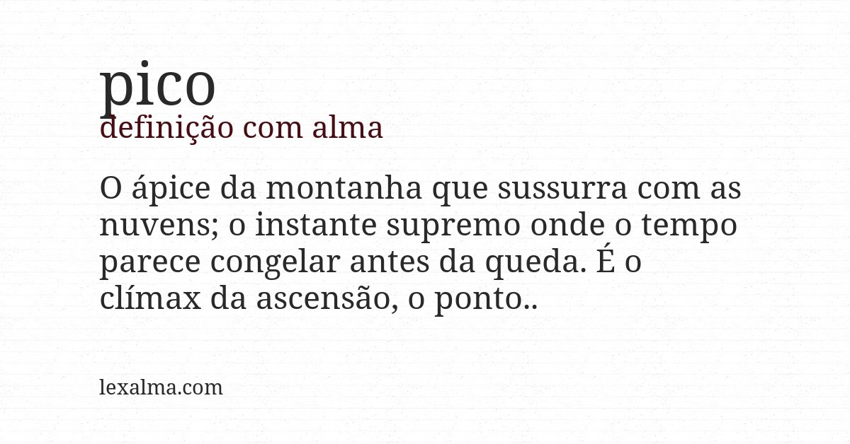 Definição com alma de pico