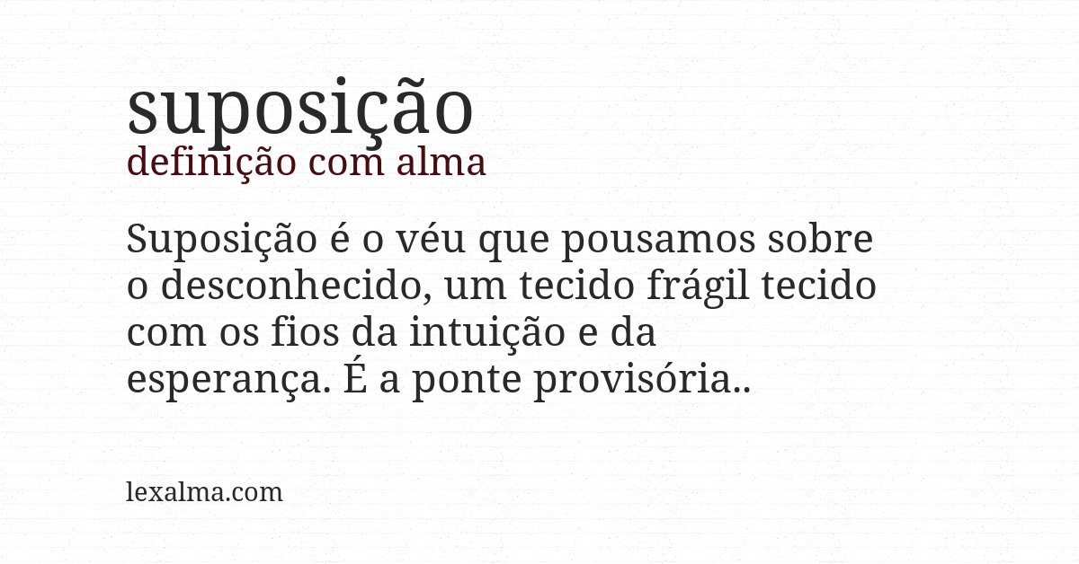Definição com alma de suposição