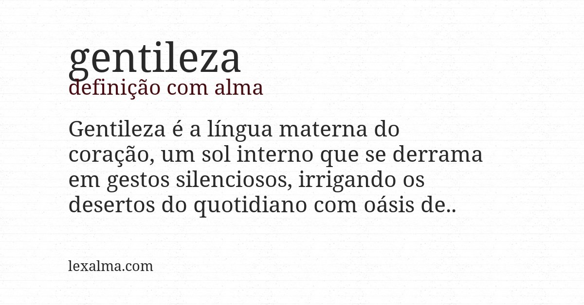 Definição com alma de gentileza