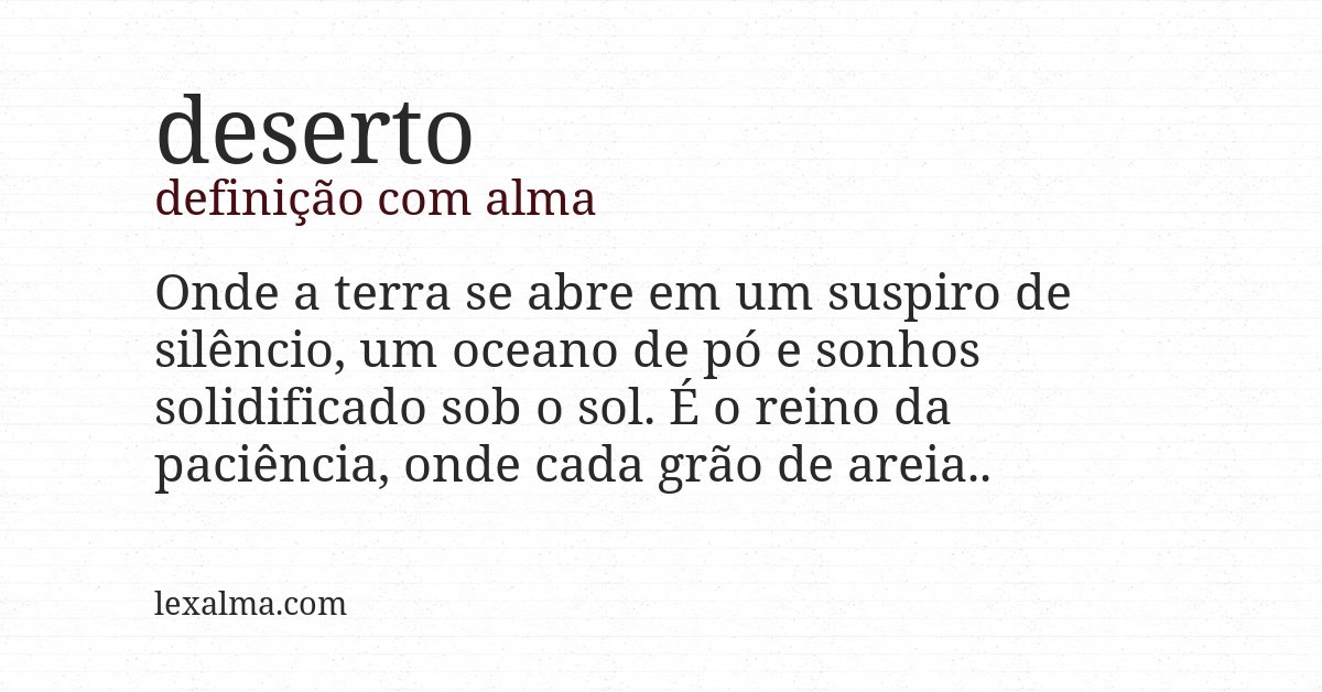 Definição com alma de deserto