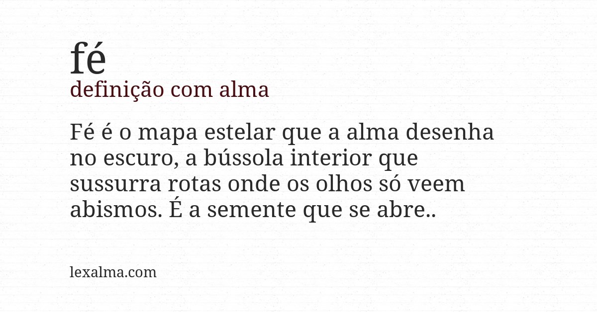 Definição com alma de fé