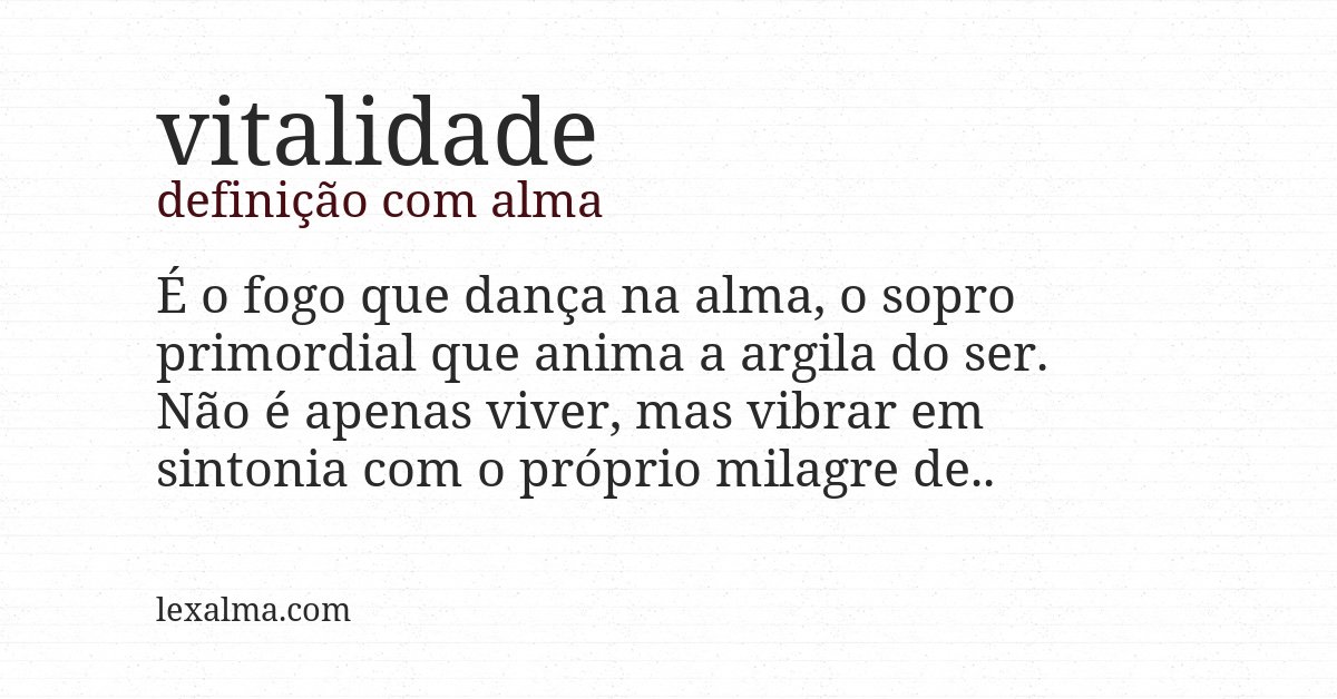 Definição com alma de vitalidade