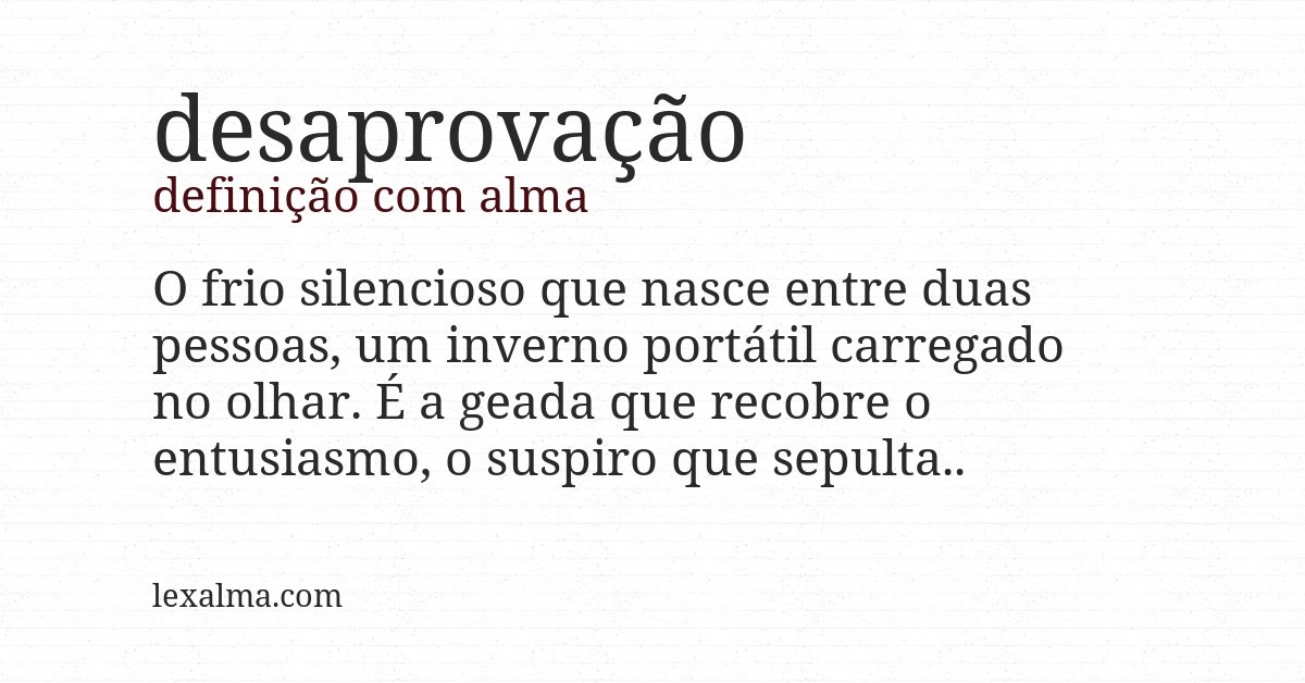 Definição com alma de desaprovação