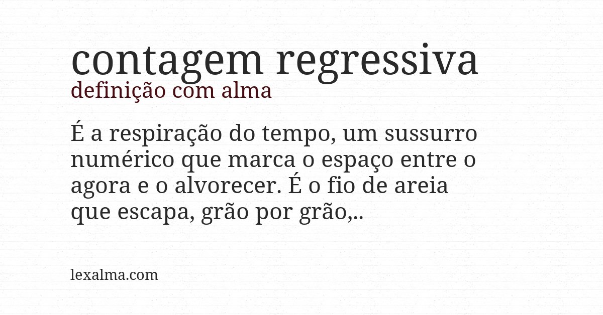 Definição com alma de contagem regressiva