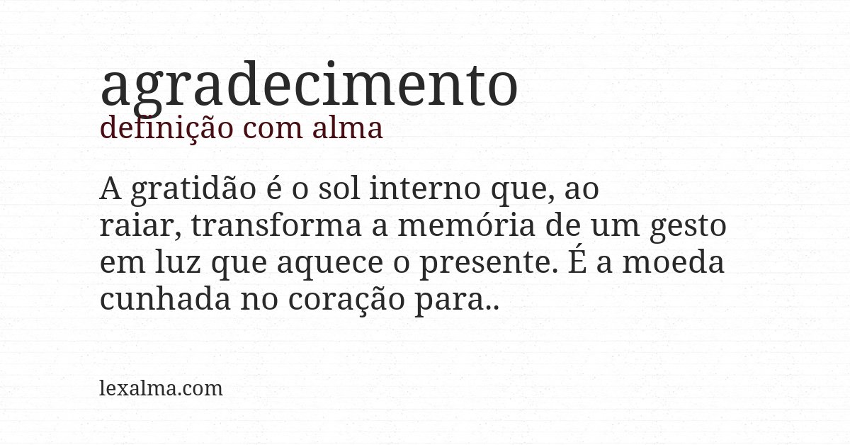 Definição com alma de agradecimento