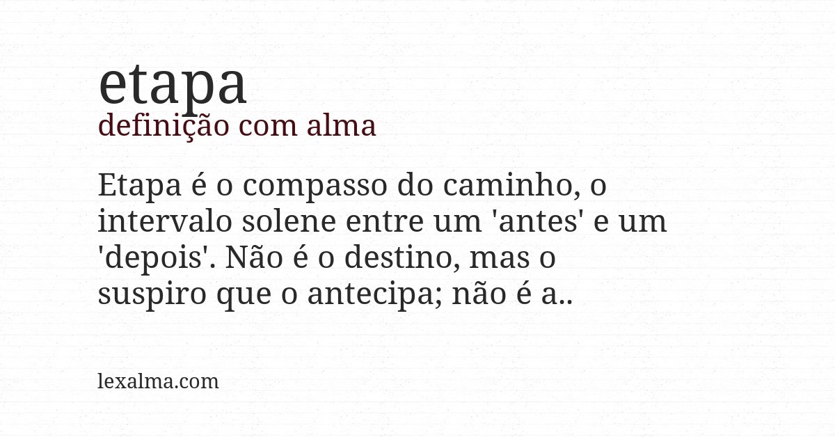 Definição com alma de etapa