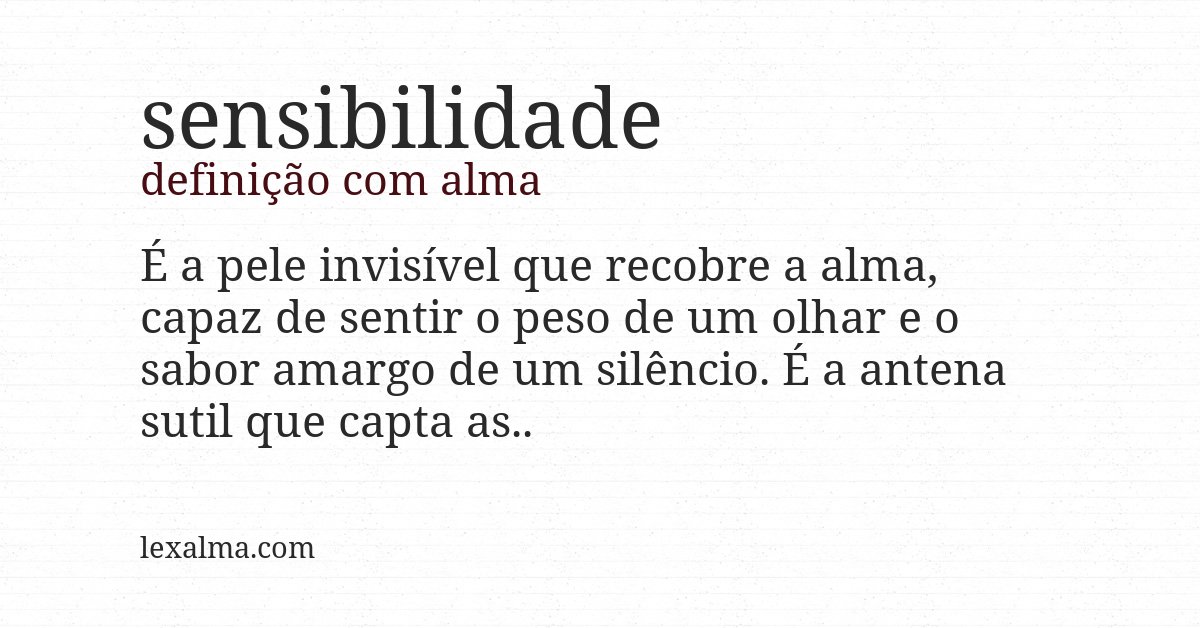 Definição com alma de sensibilidade