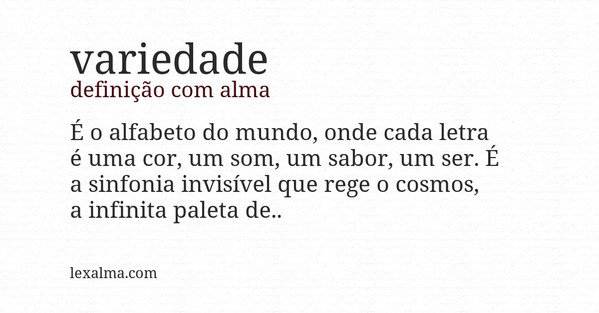 Definição com alma de variedade