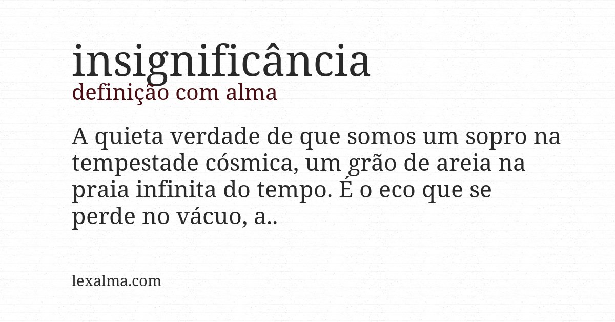 Definição com alma de insignificância