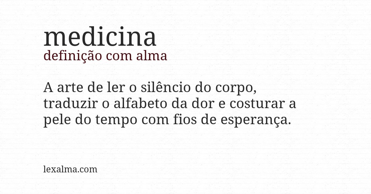 Definição com alma de medicina