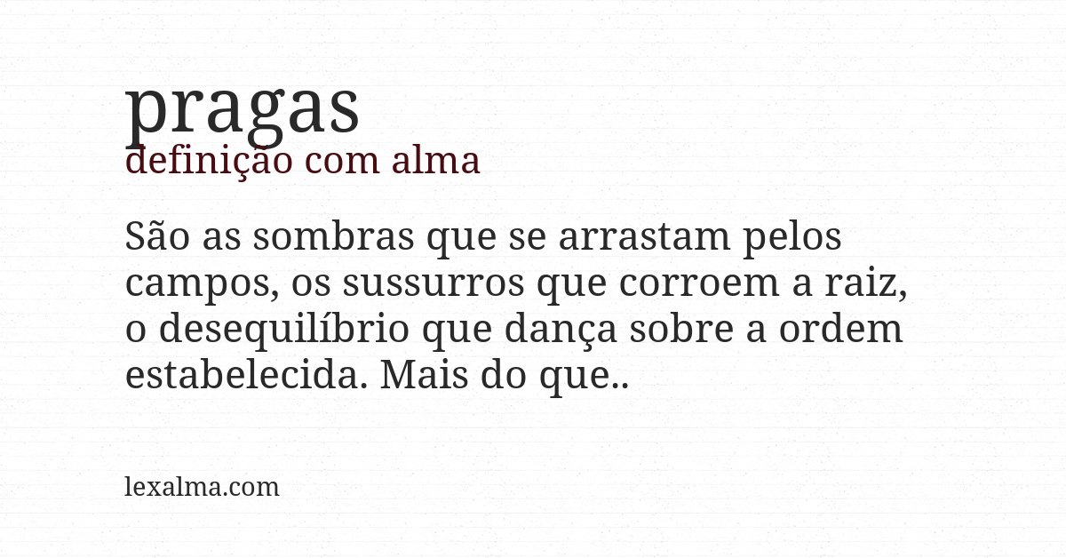 Definição com alma de pragas