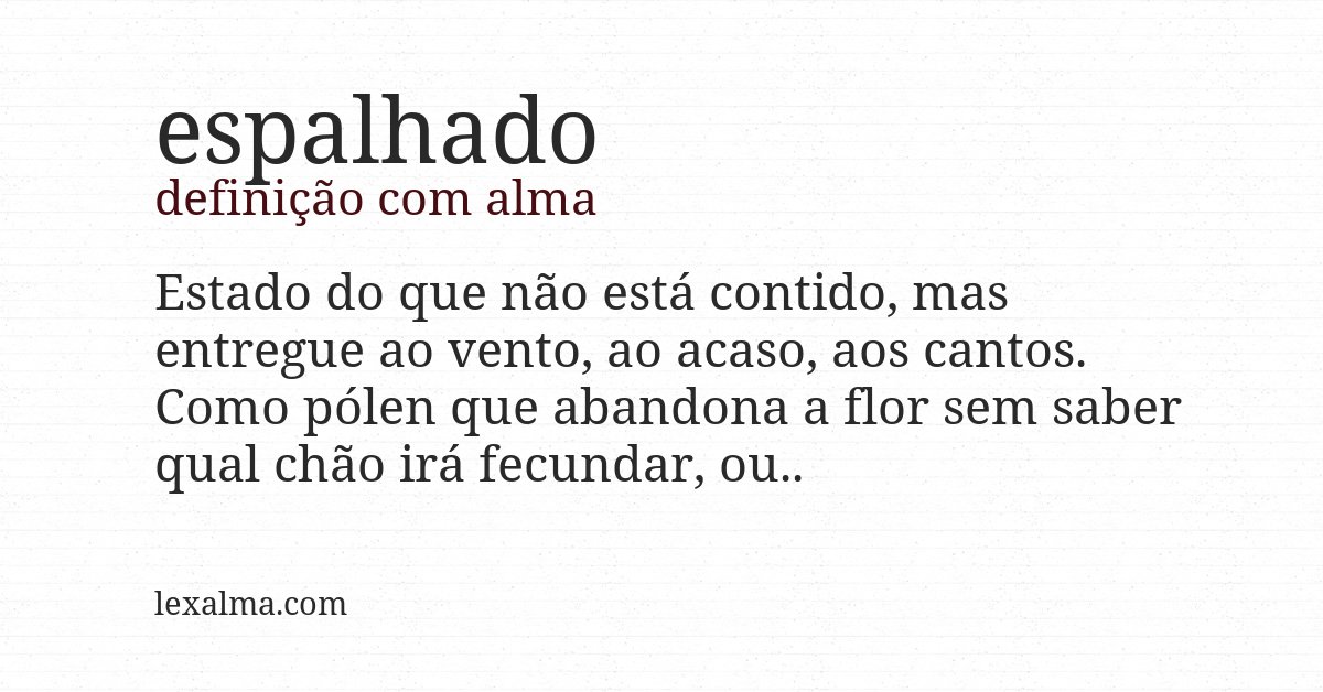 Definição com alma de espalhado