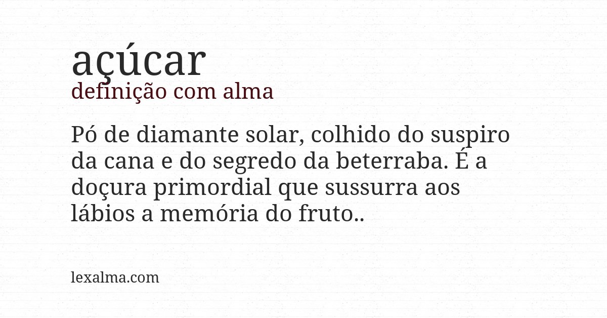 Definição com alma de açúcar