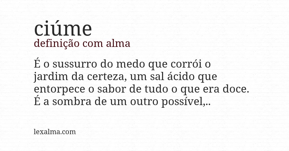 Definição com alma de ciúme