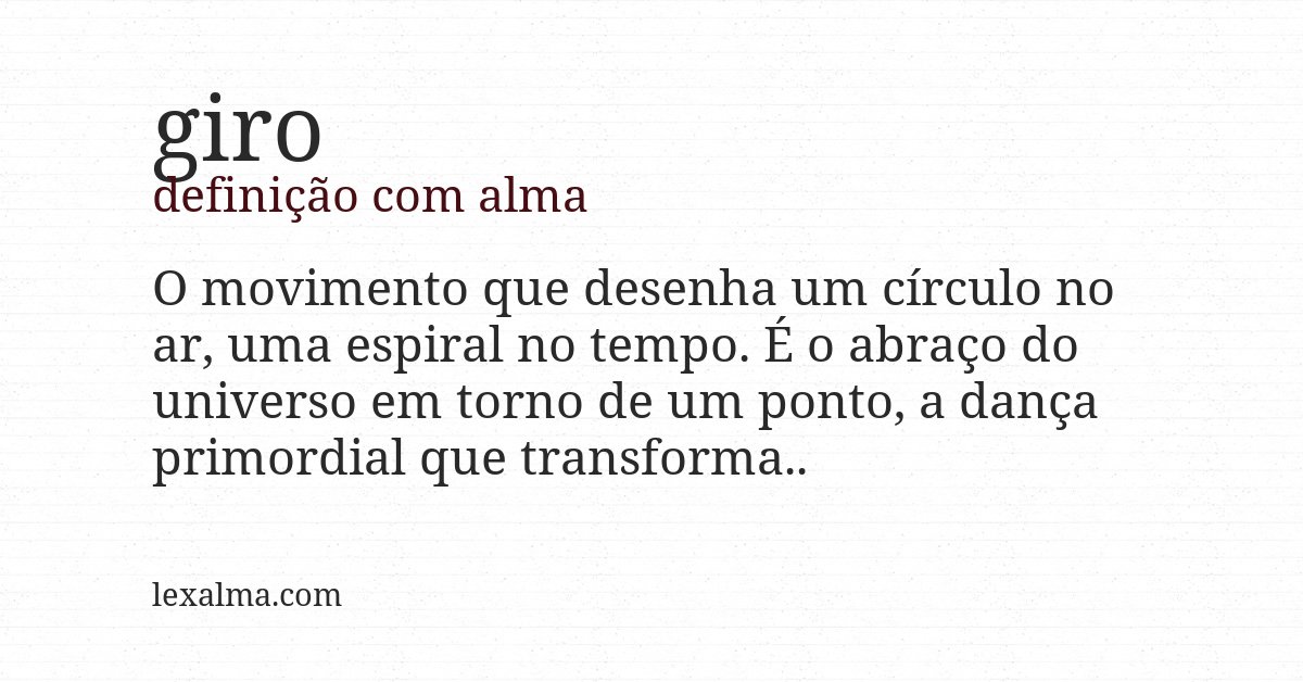 Definição com alma de giro
