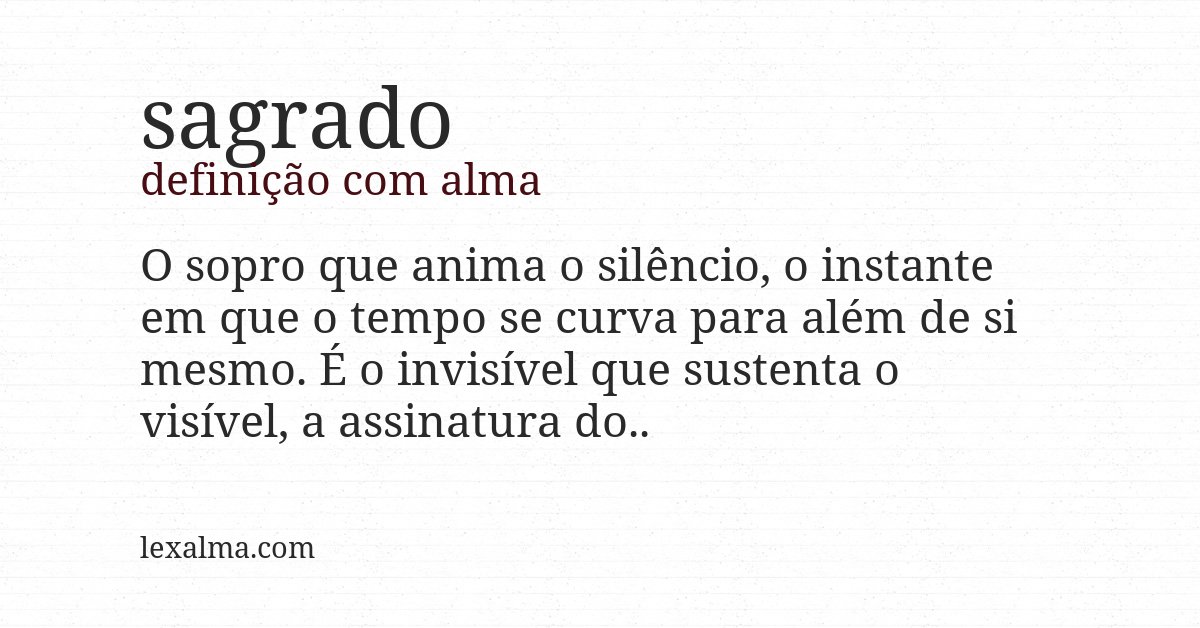 Definição com alma de sagrado