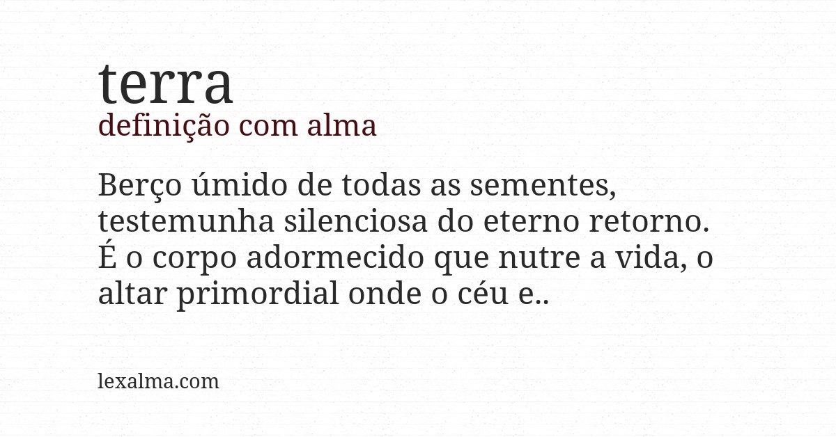 Definição com alma de terra