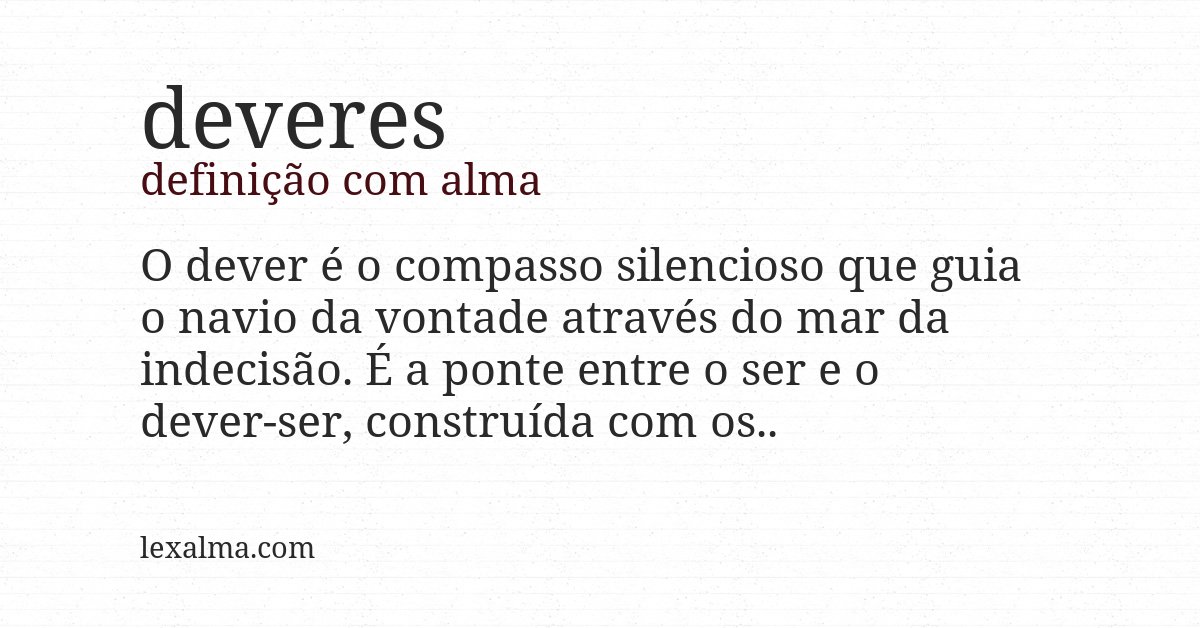 Definição com alma de deveres