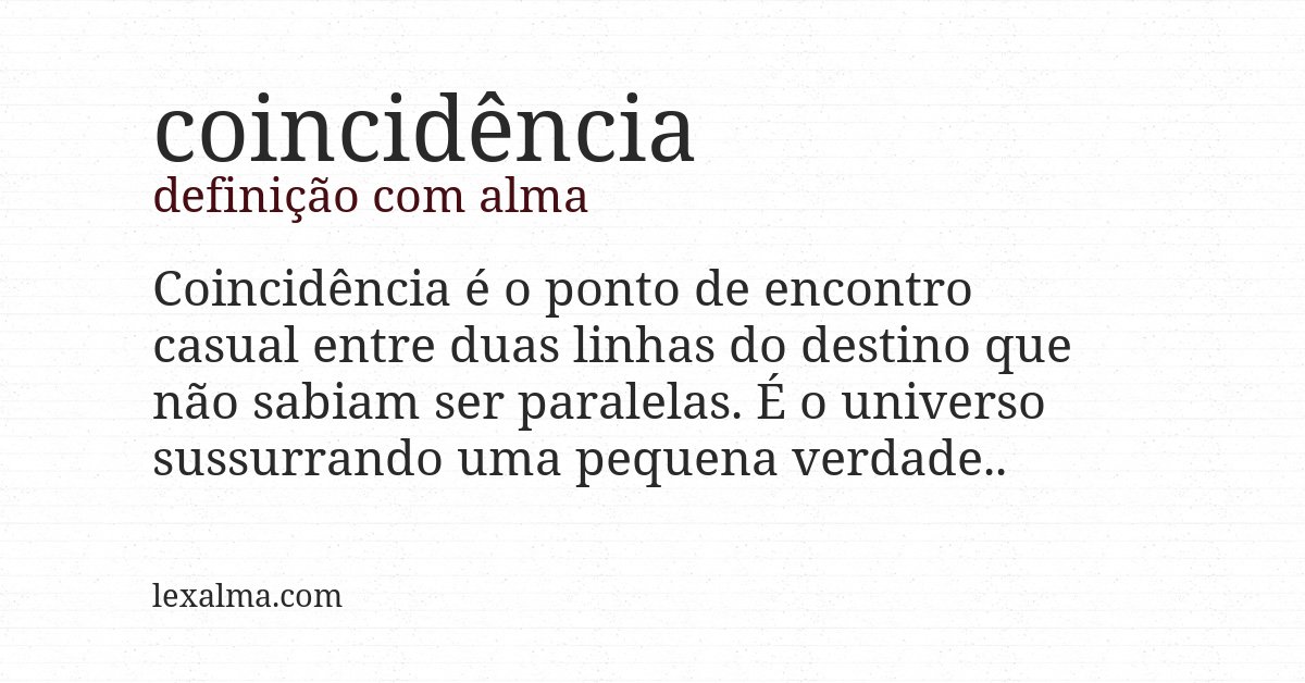 Definição com alma de coincidência