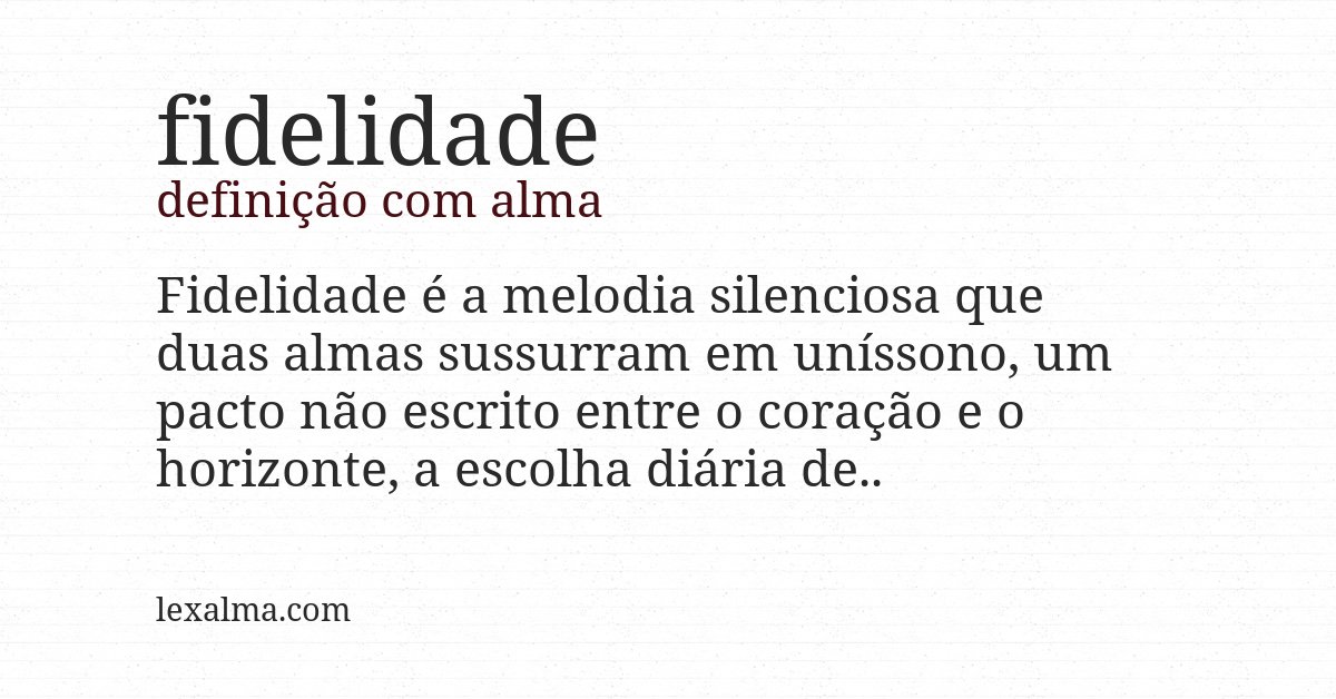 Definição com alma de fidelidade