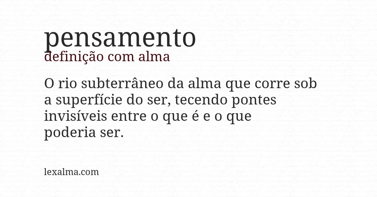 Definição com alma de pensamento