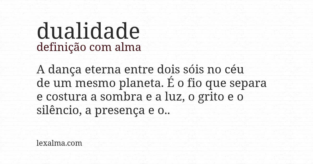 Definição com alma de dualidade