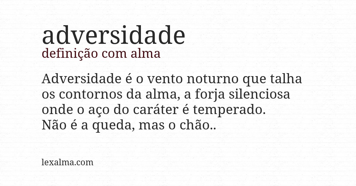 Definição com alma de adversidade