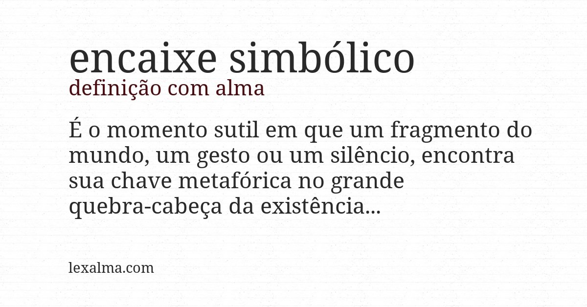 Definição com alma de encaixe simbólico