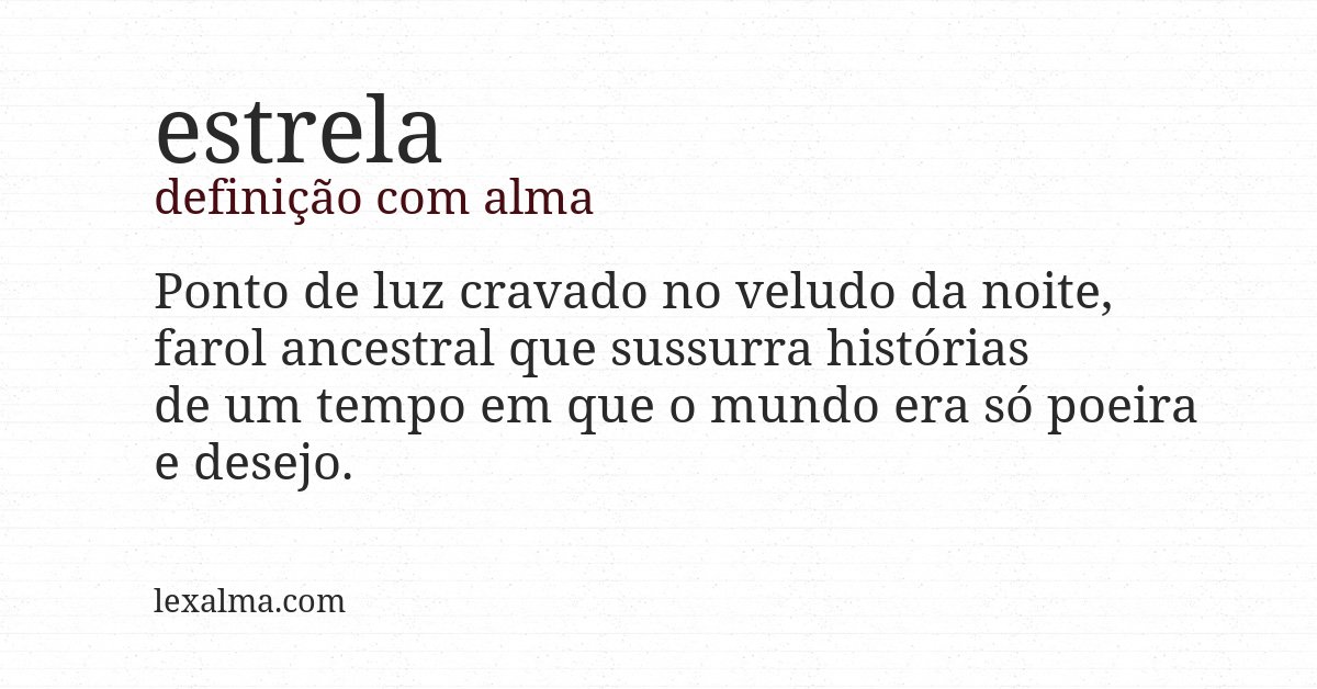 Definição com alma de estrela