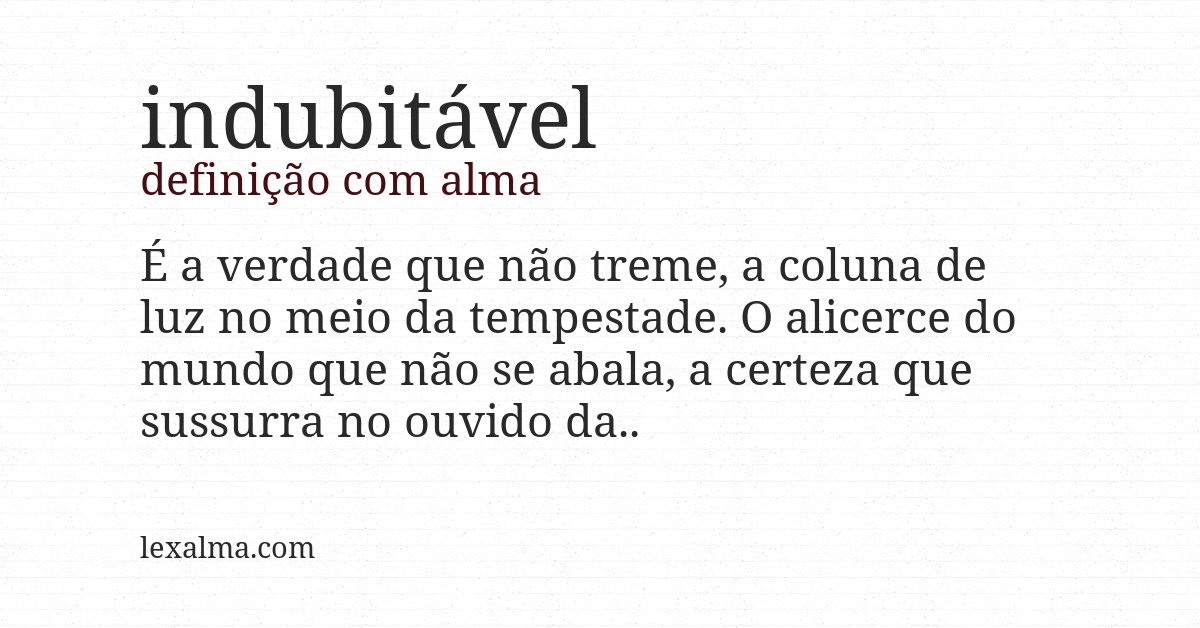 Definição com alma de indubitável