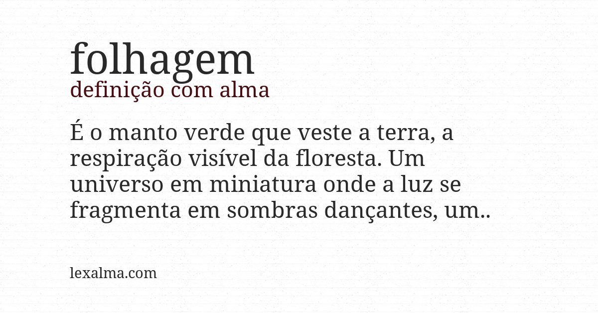 Definição com alma de folhagem