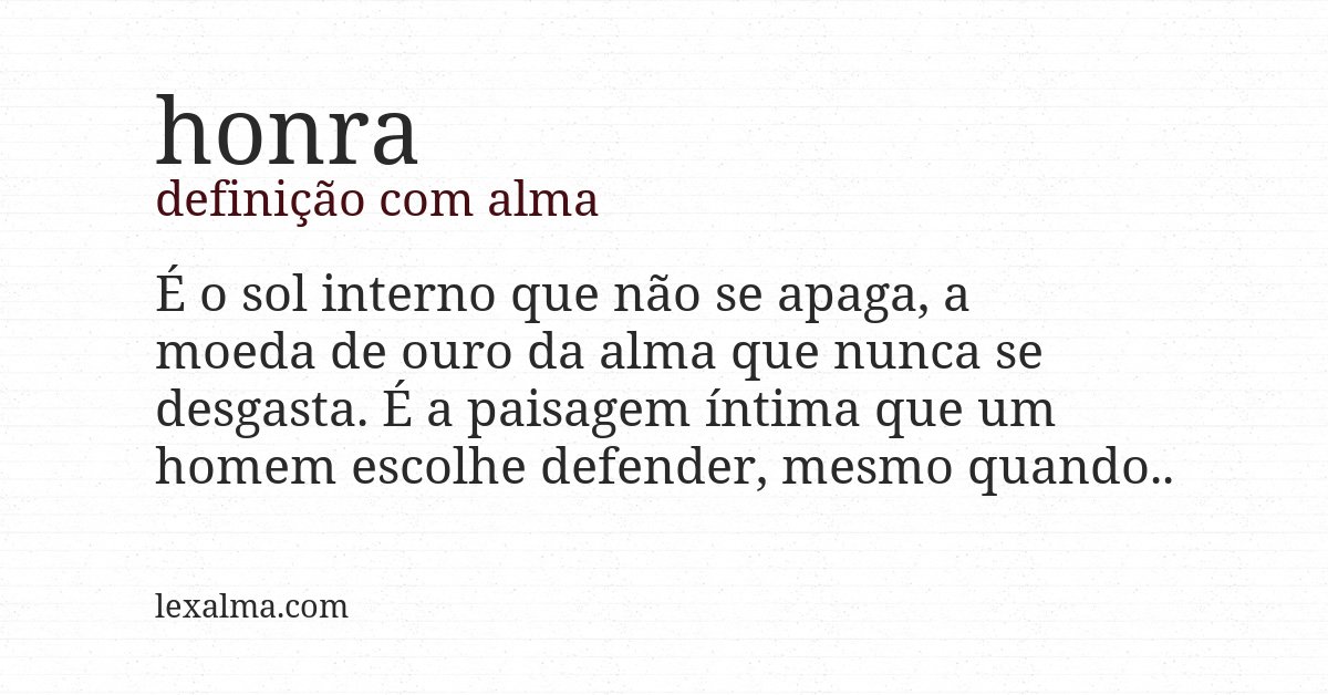 Definição com alma de honra