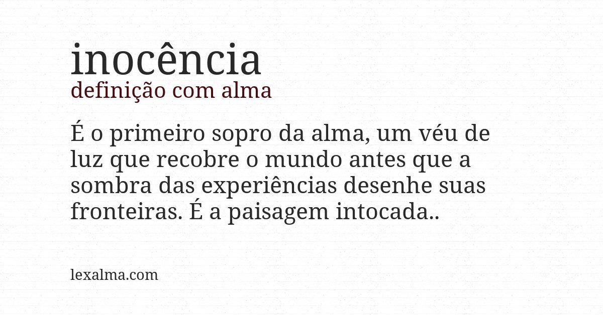 Definição com alma de inocência