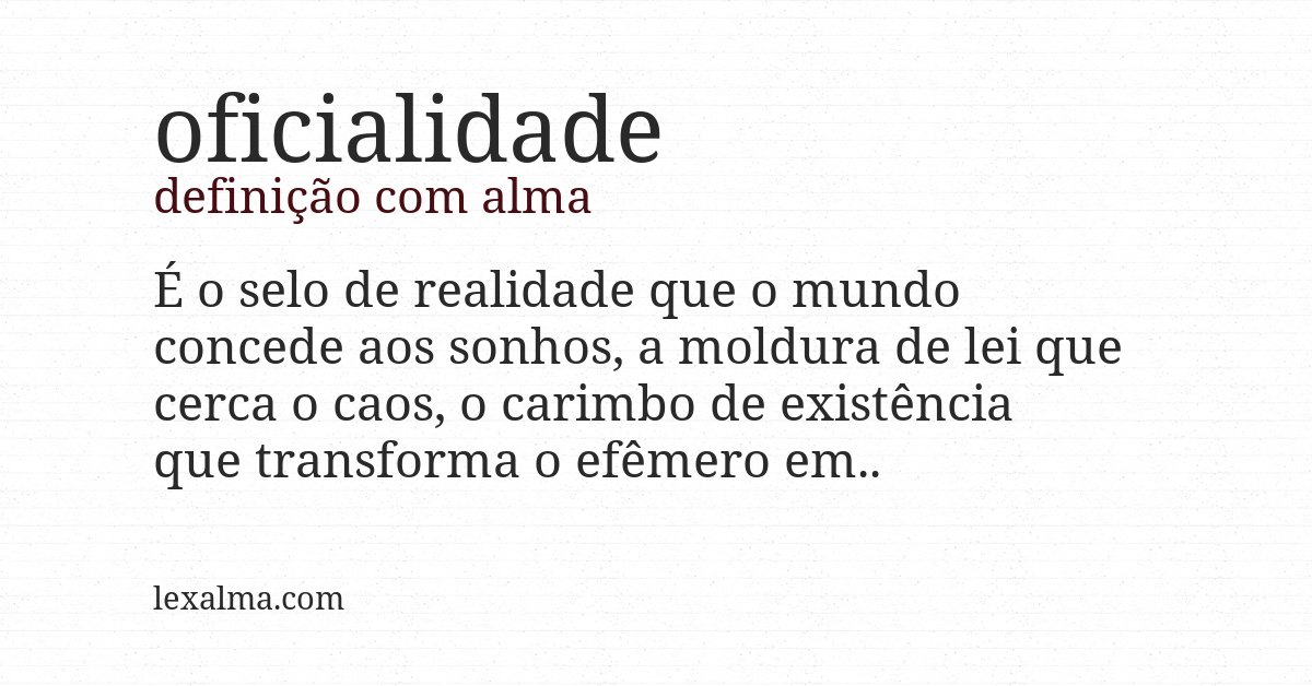 Definição com alma de oficialidade