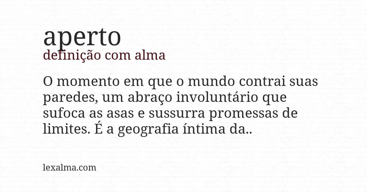 Definição com alma de aperto