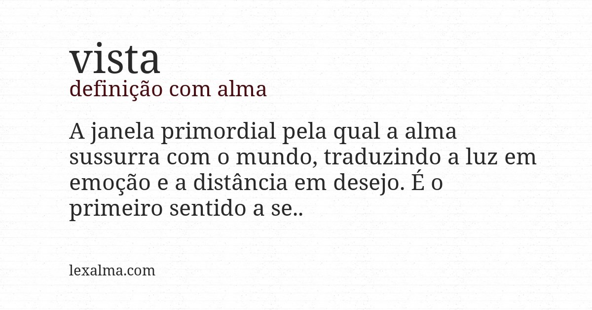 Definição com alma de vista