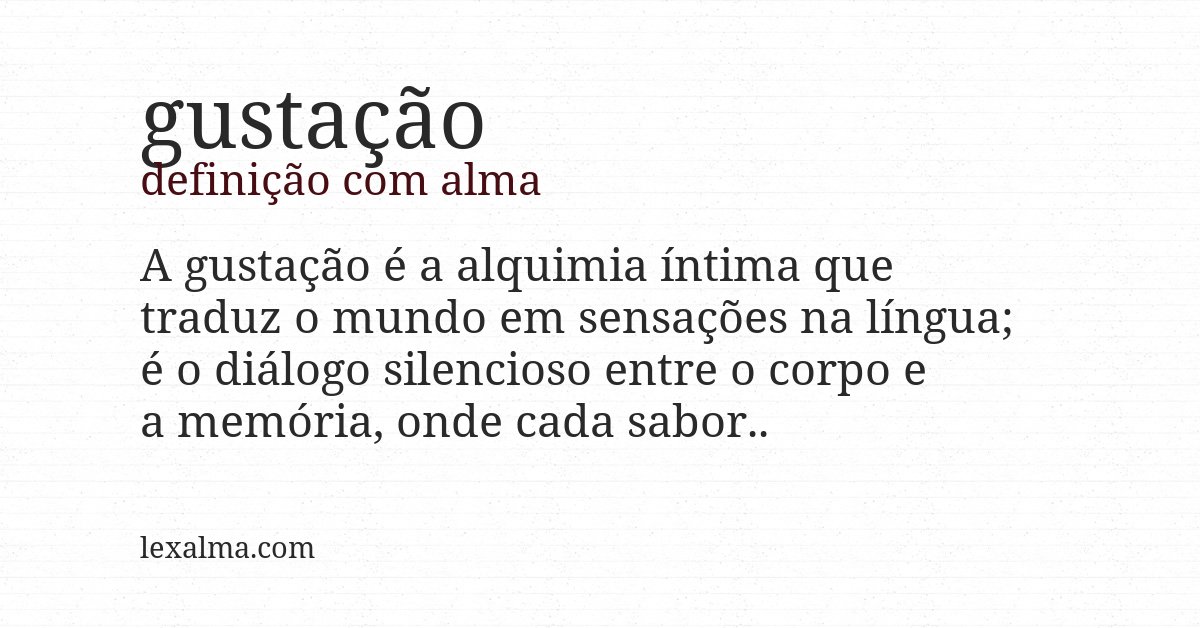 Definição com alma de gustação