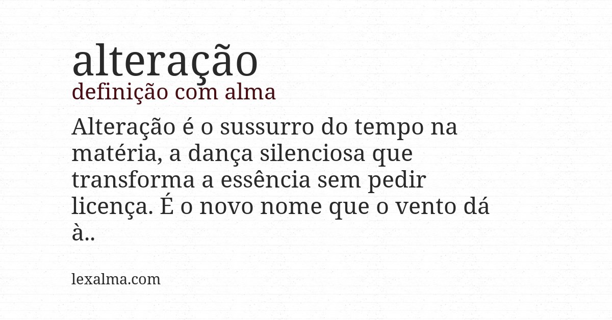 Definição com alma de alteração