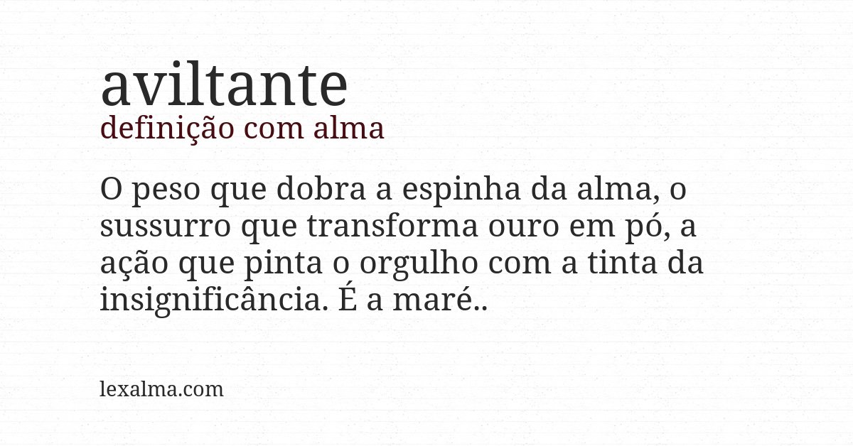 Definição com alma de aviltante