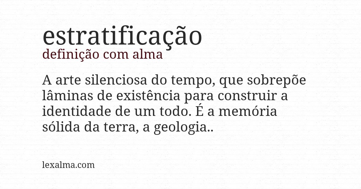 Definição com alma de estratificação