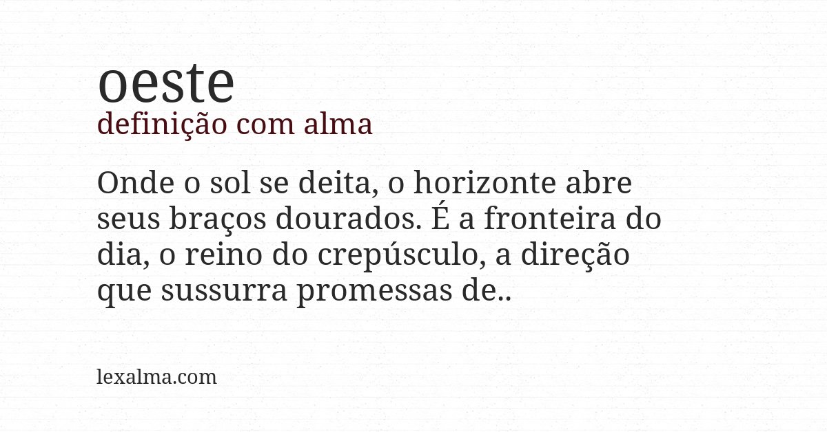 Definição com alma de oeste