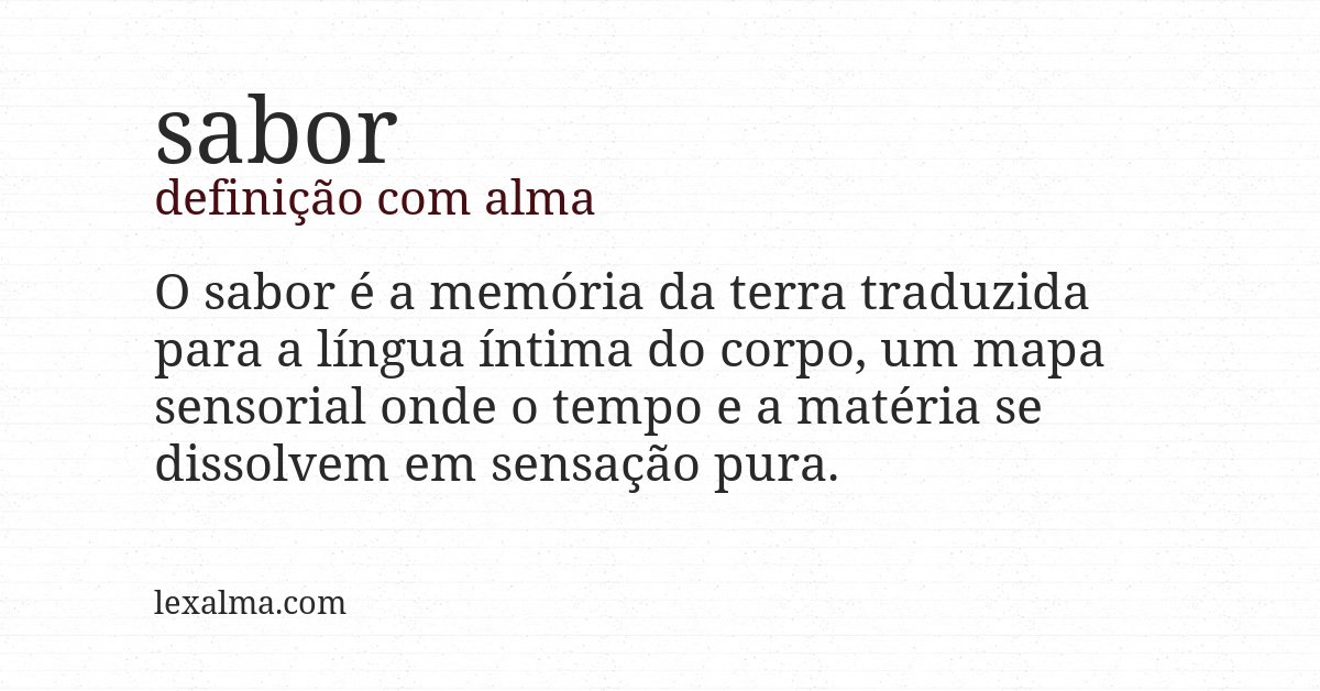 Definição com alma de sabor