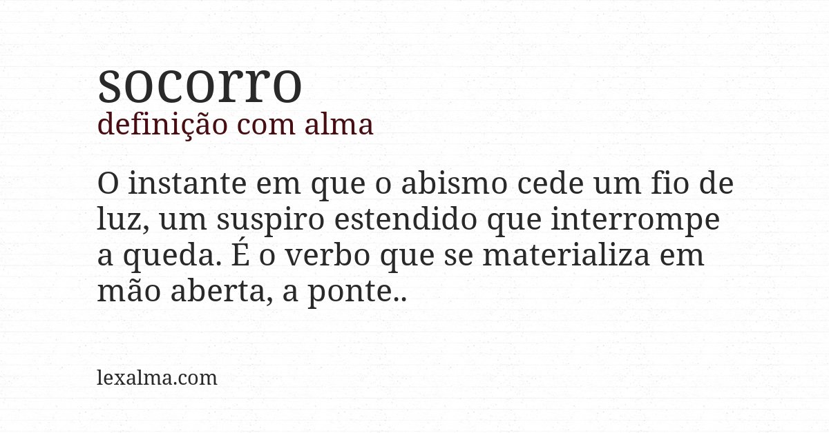 Definição com alma de socorro