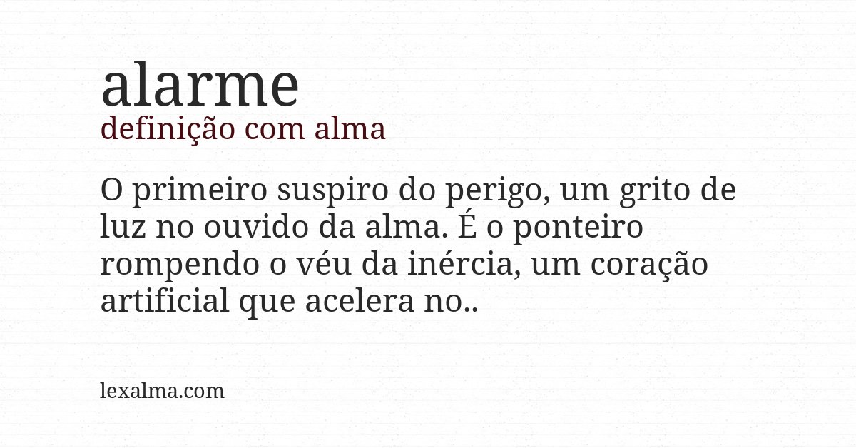 Definição com alma de alarme