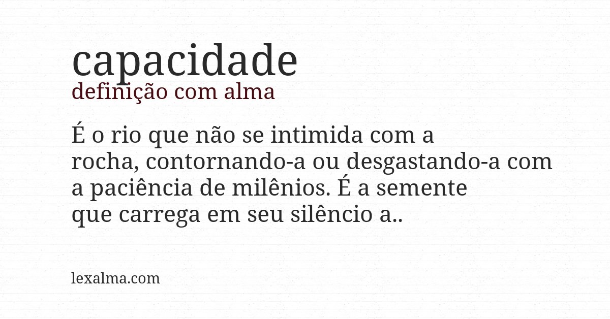 Definição com alma de capacidade