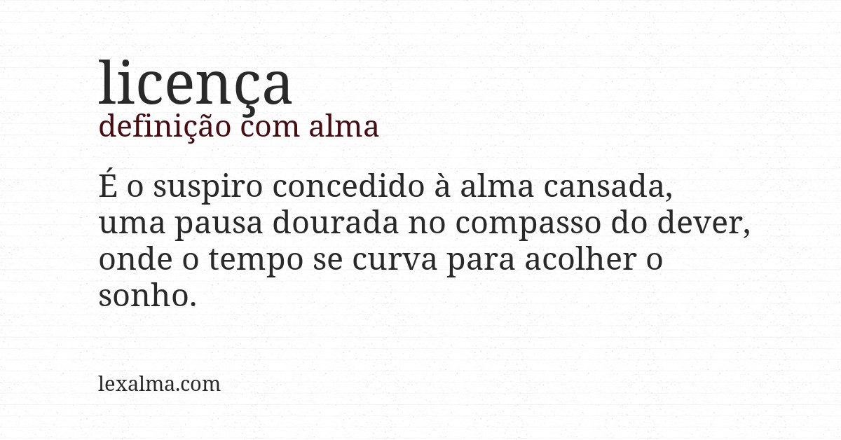 Definição com alma de licença