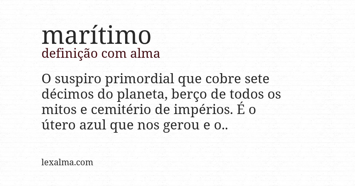 Definição com alma de marítimo