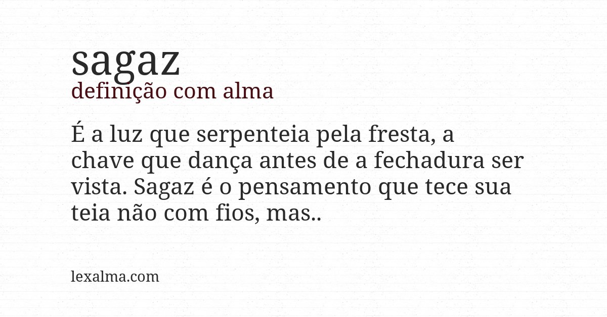 Definição com alma de sagaz