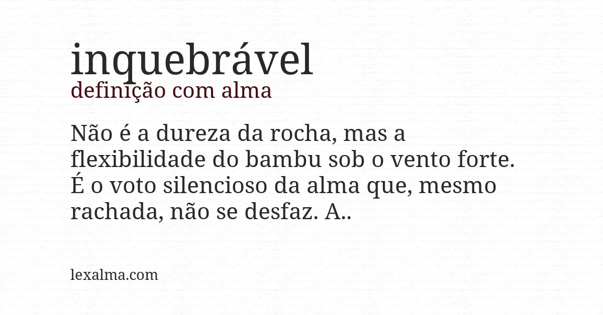 Definição com alma de inquebrável